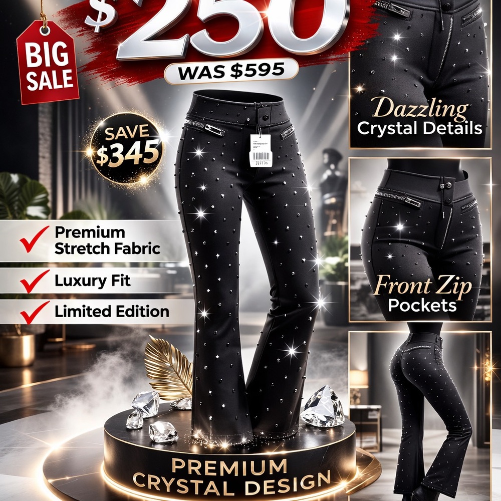 Generation Love Black Crystal-Embellished Flare Jeans